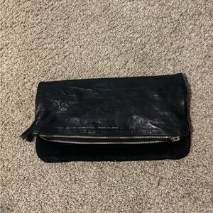Black Leather Clutch